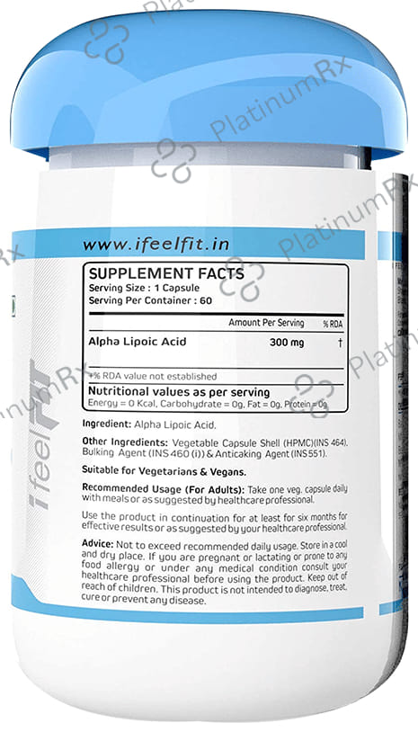 iFeelFIT Alpha Lipoic Acid ALA 300mg Veg Capsule 60s