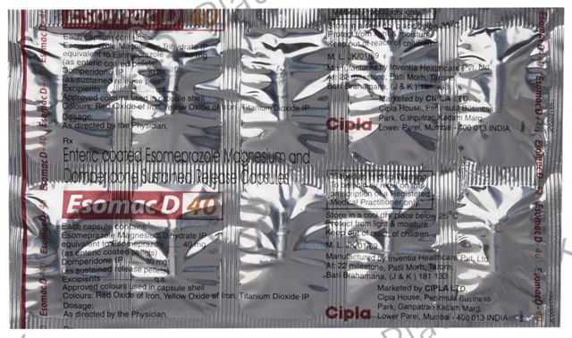 Esomac D 40/30mg Capsule SR 10s