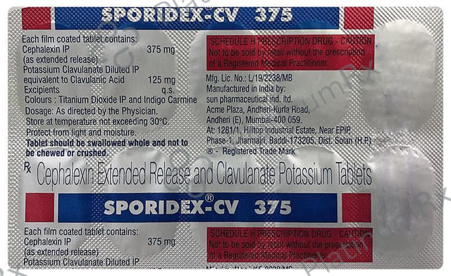 Sporidex CV 375/125mg Tablet ER 10s