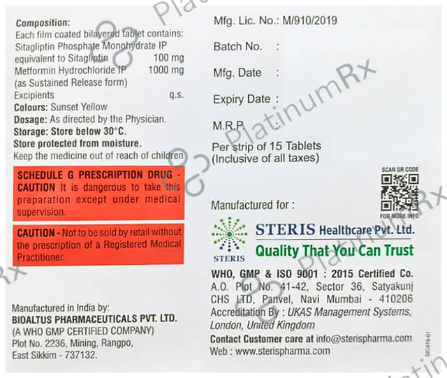 ST Gliptin M 100/1000mg Tablet 15s