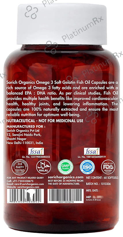 Sorich Organics Omega 3 Softgels Capsule 60s