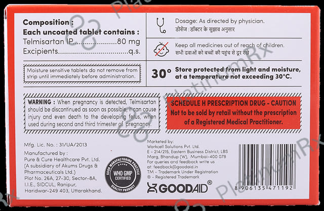 Aidsartan 80mg Tablet 10s