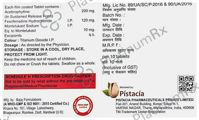 Pistamont FA Tablet SR 10s