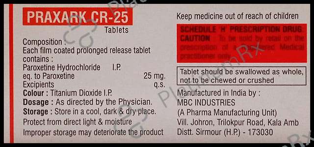 Praxark CR 25 Tablet 10s