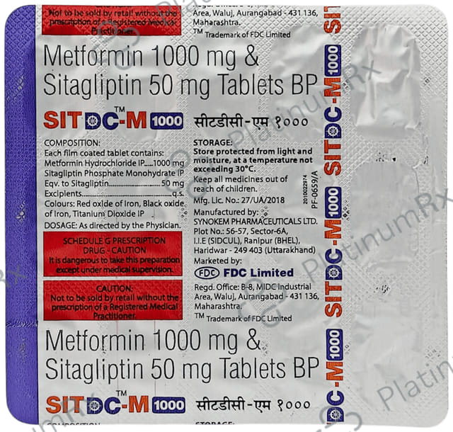 Sit DC M 50/1000mg Tablet 15s