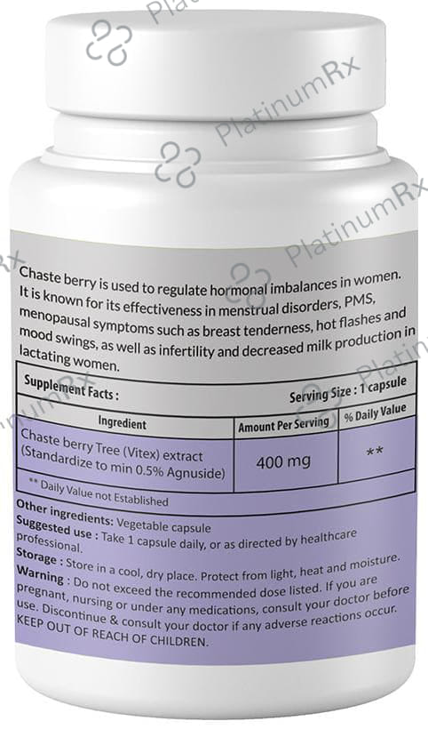 Zinnia Wellness Chaste Berry Extract Veggie Capsule