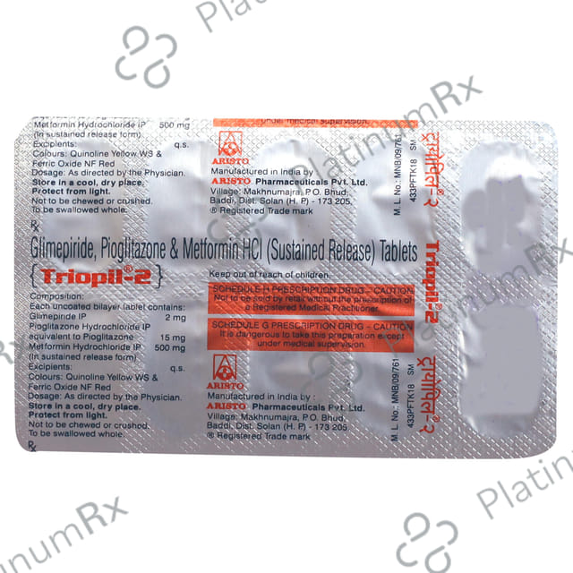 Triopil 2mg/500mg/7.5mg Tablet 10s