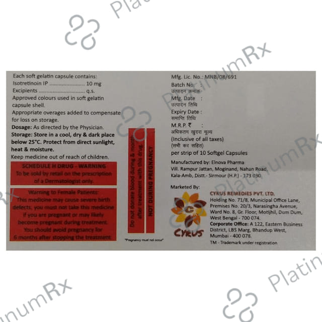 Acnerus I 10mg Soft Gelatin Capsule 10s