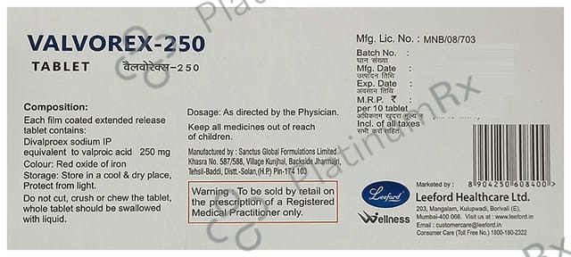 Valvorex 250mg Tablet ER 10s