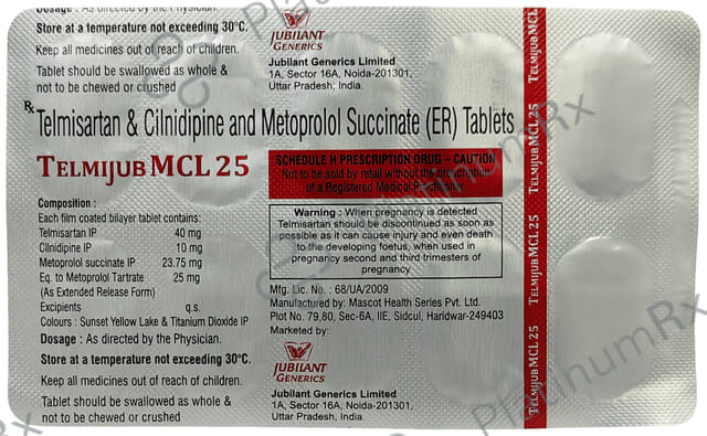 Telmijub MCL 10mg/25mg/40mg Tablet