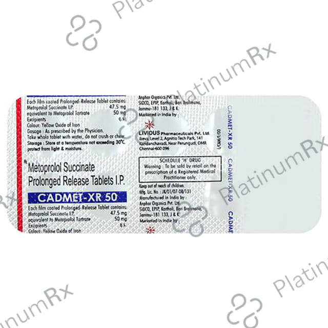 Cadmet XR 50mg Tablet PR 10s